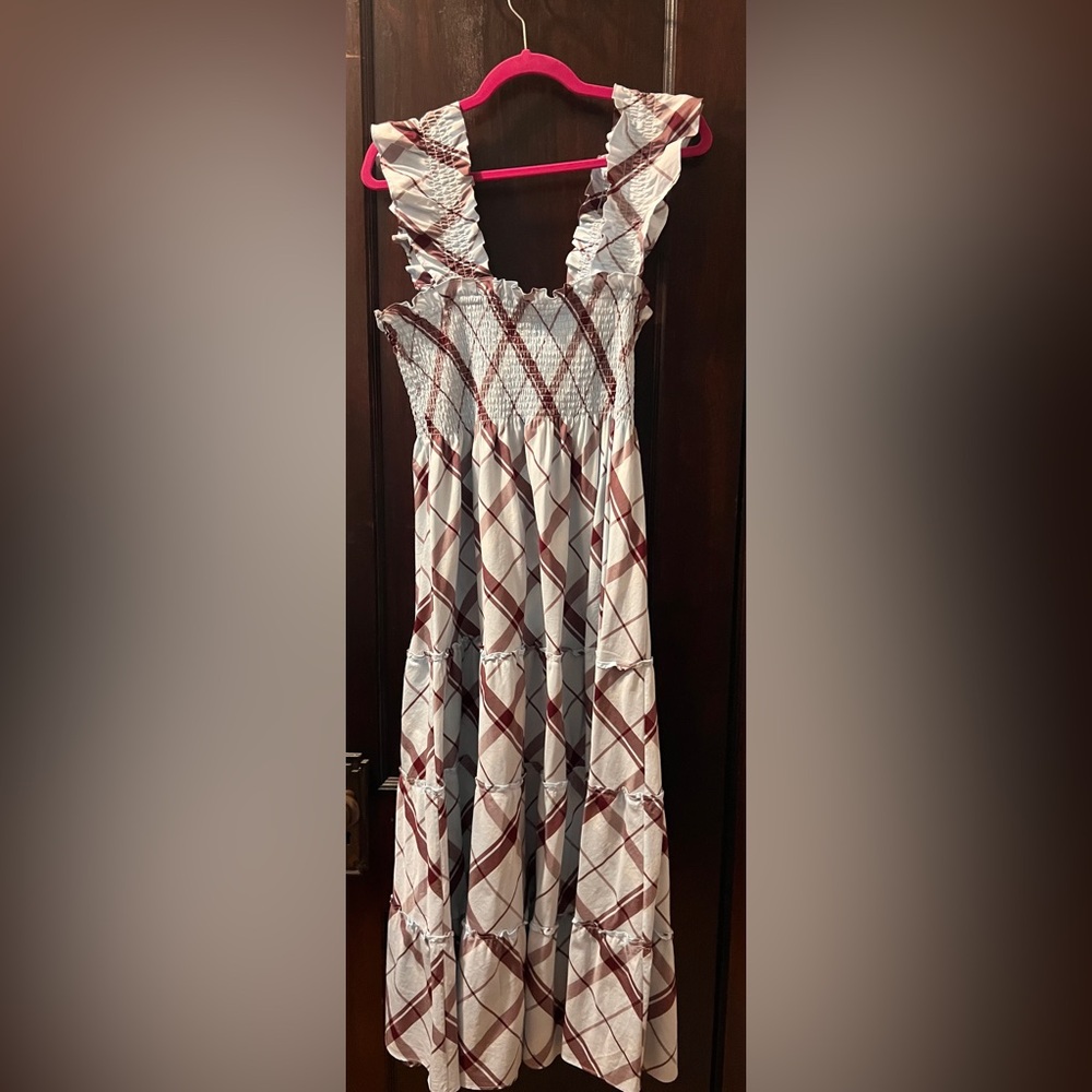Hill House Nap Dress - light blue and brown size L